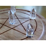 Large Wooden Crystal Healing Grid with Six Quartz Points